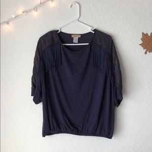 Boho Purple flowy top with frills